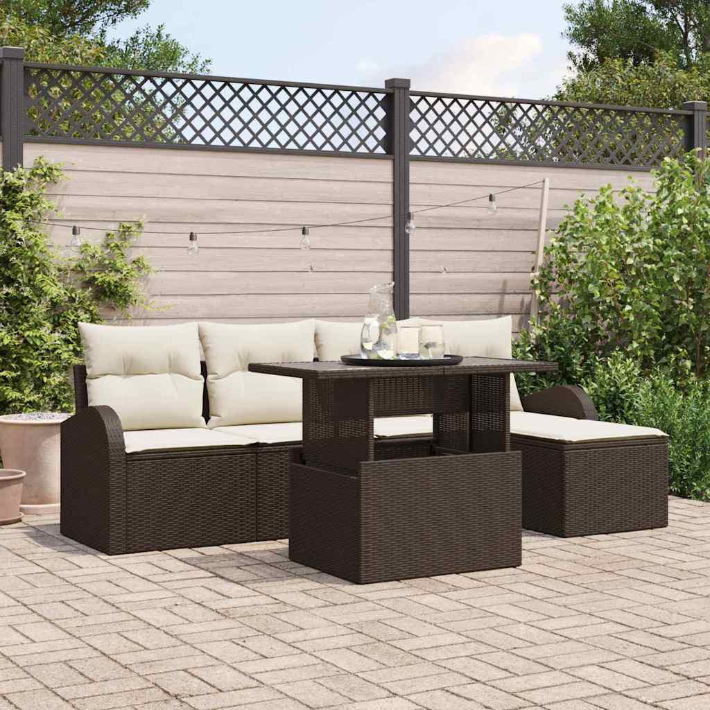 Havesofa Sæt 6 Stk. Poly Rattan - Variant 3357361