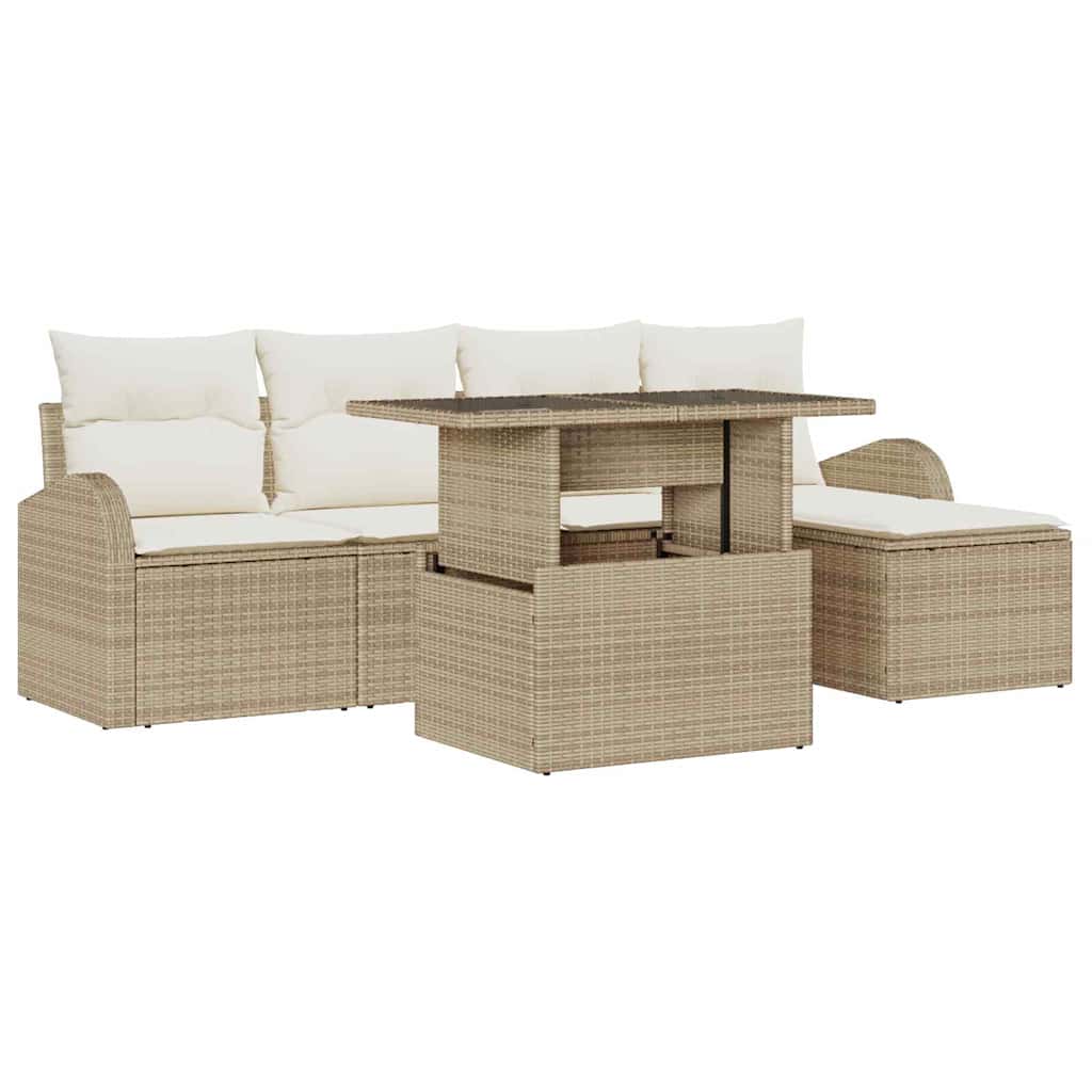 Havesofa Sæt 6 Stk. Poly Rattan - Billede 2