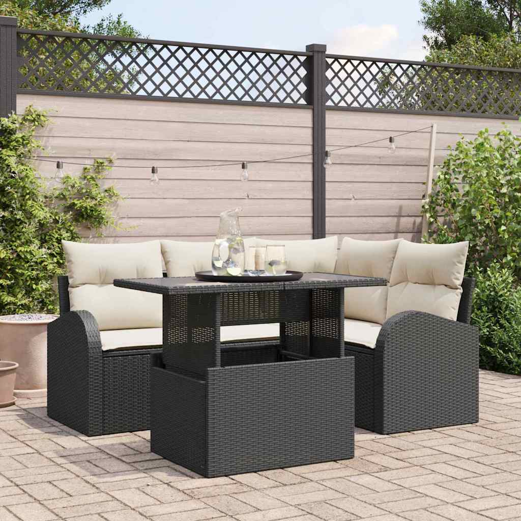 Havesofa Sæt 5 Stk. 4-antal Sæder Poly Rattan - Variant 3357370