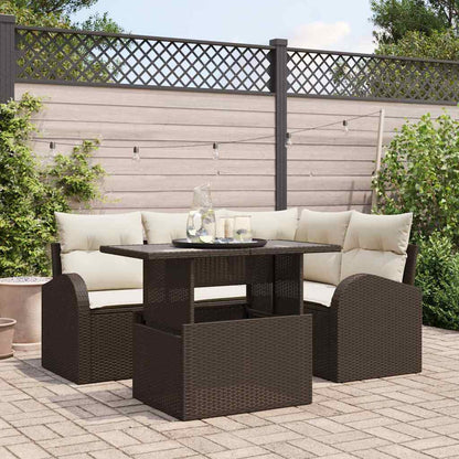 Havesofa Sæt 5 Stk. 4-antal Sæder Poly Rattan - Variant 3357371