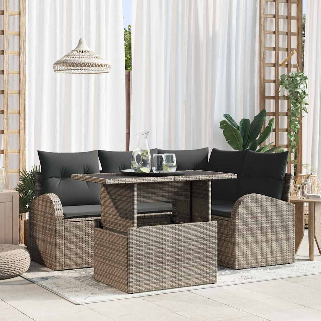 Havesofa Sæt 5 Stk. 4-antal Sæder Poly Rattan - Variant 3357372