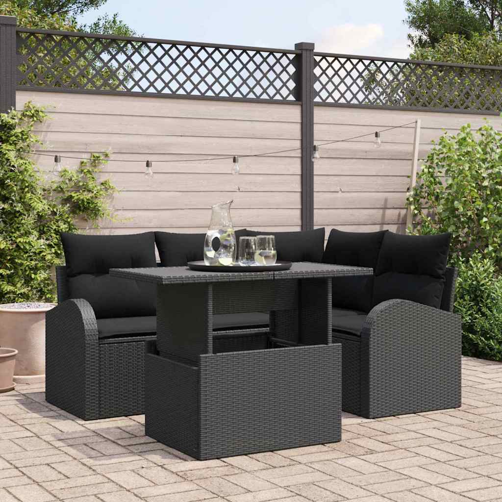Havesofa Sæt 5 Stk. 4-antal Sæder Poly Rattan - Variant 3357376