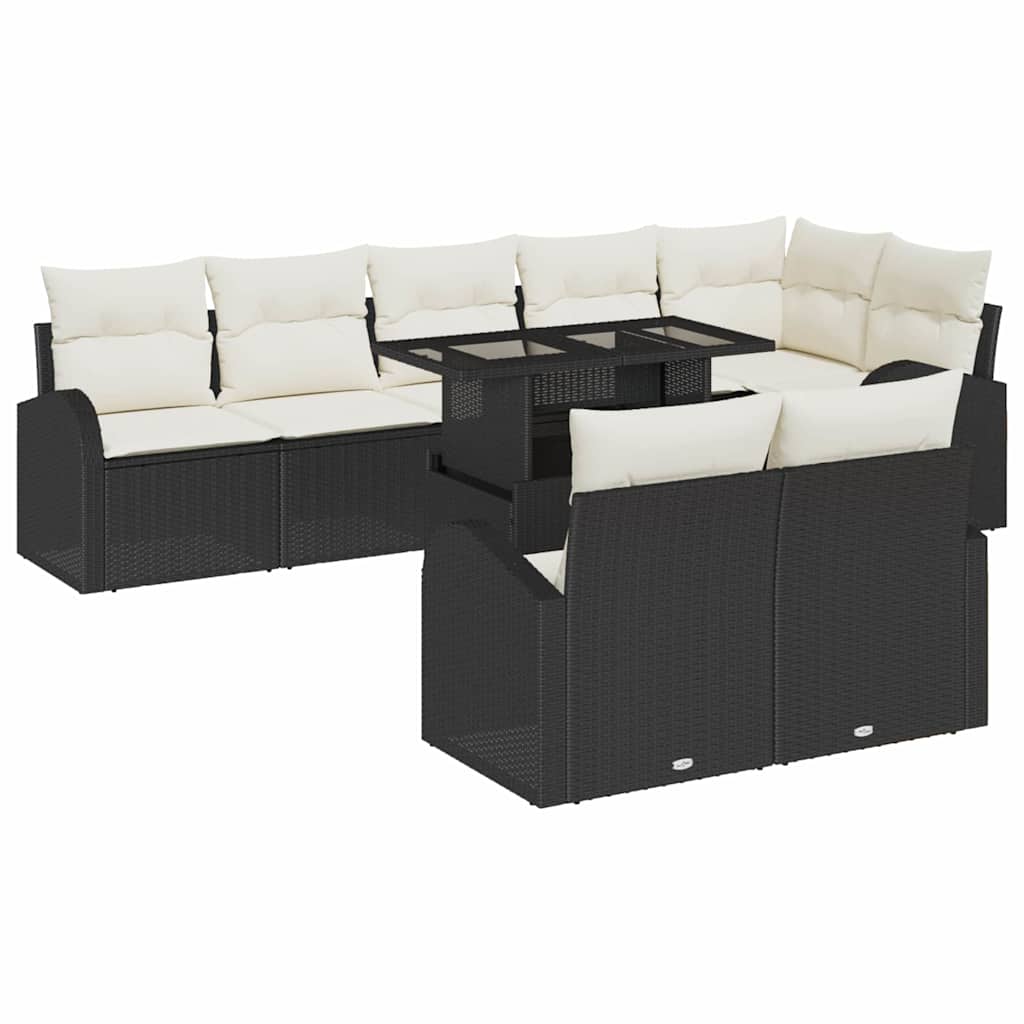 Havesofa Sæt Med Opbevaring 9 Dele Poly Rattan - Billede 2