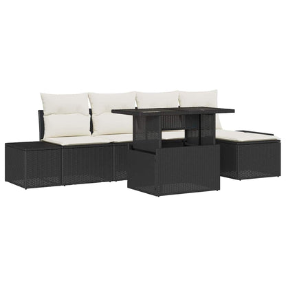 Havesofa Sæt Med Opbevaring 6 Dele Poly Rattan - Billede 2