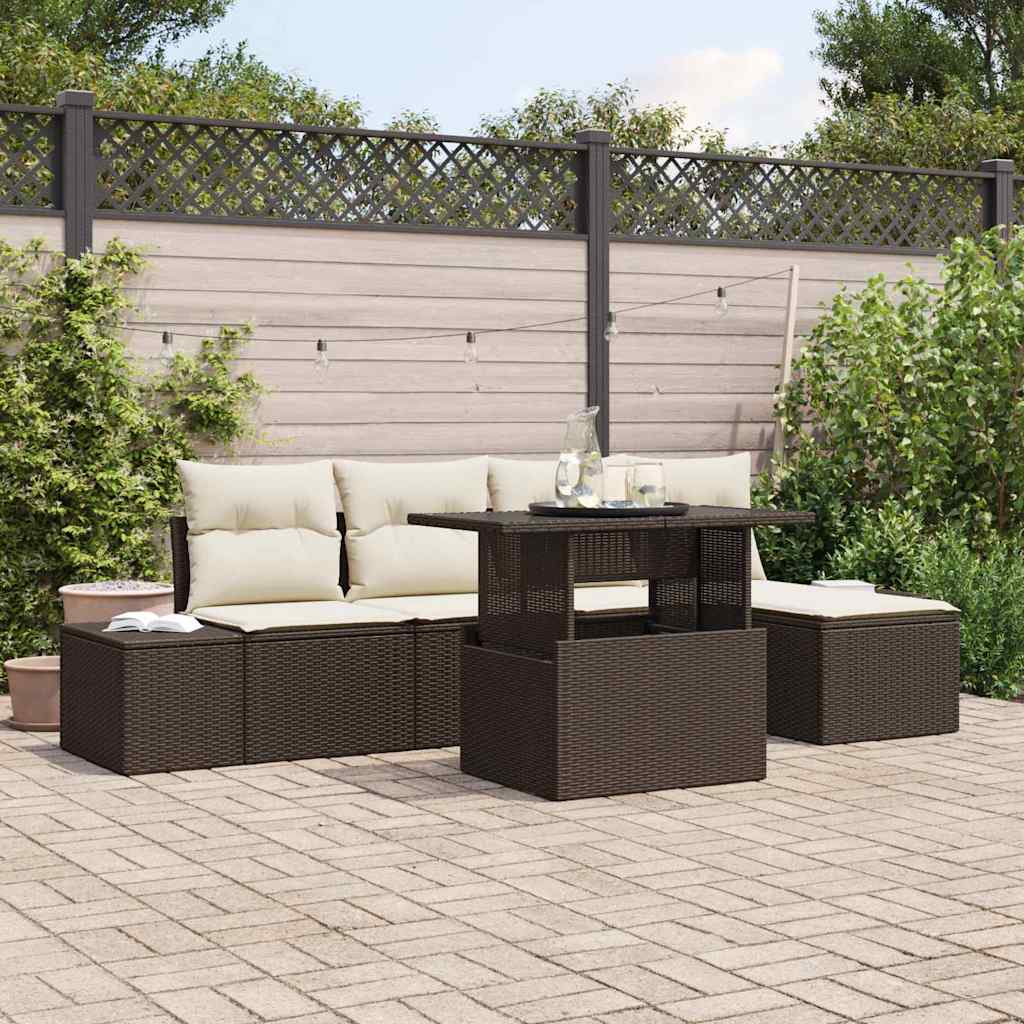 Havesofa Sæt 6 Stk. Polyrattan - Variant 3357901