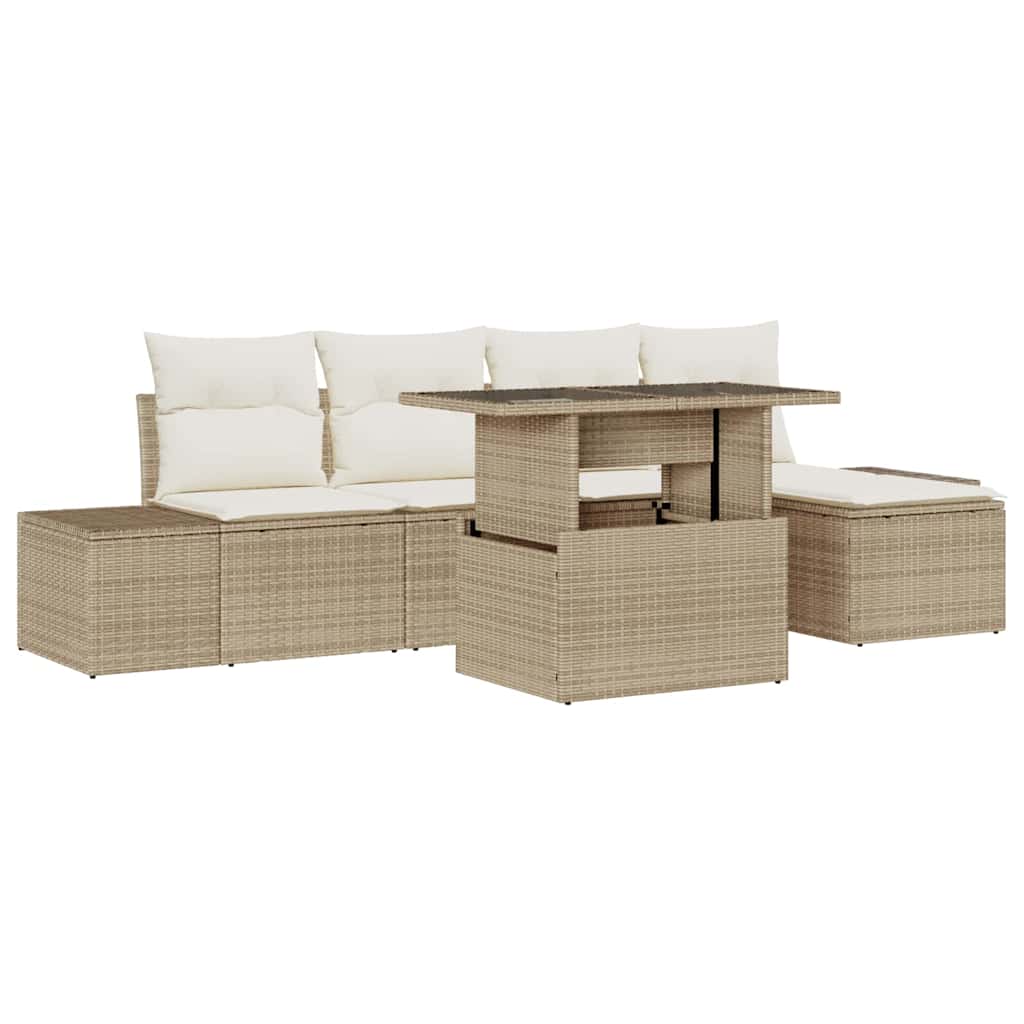 Havesofa Sæt 6 Stk. Polyrattan - Billede 2
