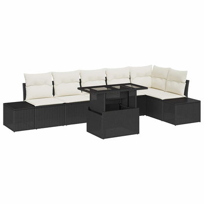 Havesofa Sæt Med Pude Med Opbevaring 7 Dele Polyrattan - Billede 2