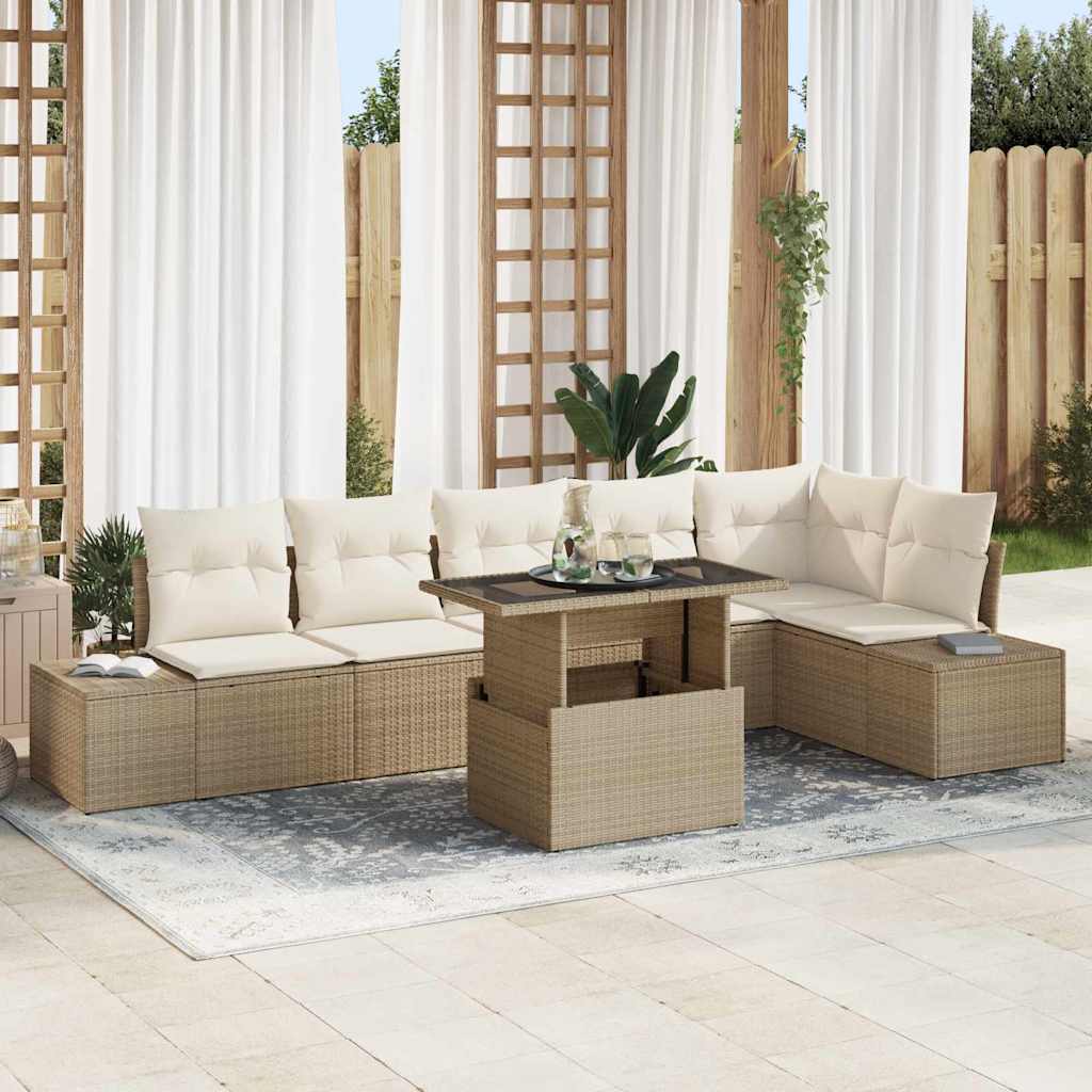 Havesofa Sæt 7 Stk. Polyrattan - Hovedbillede