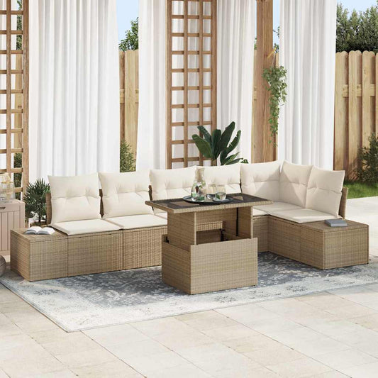 Havesofa Sæt 7 Stk. Polyrattan - Hovedbillede