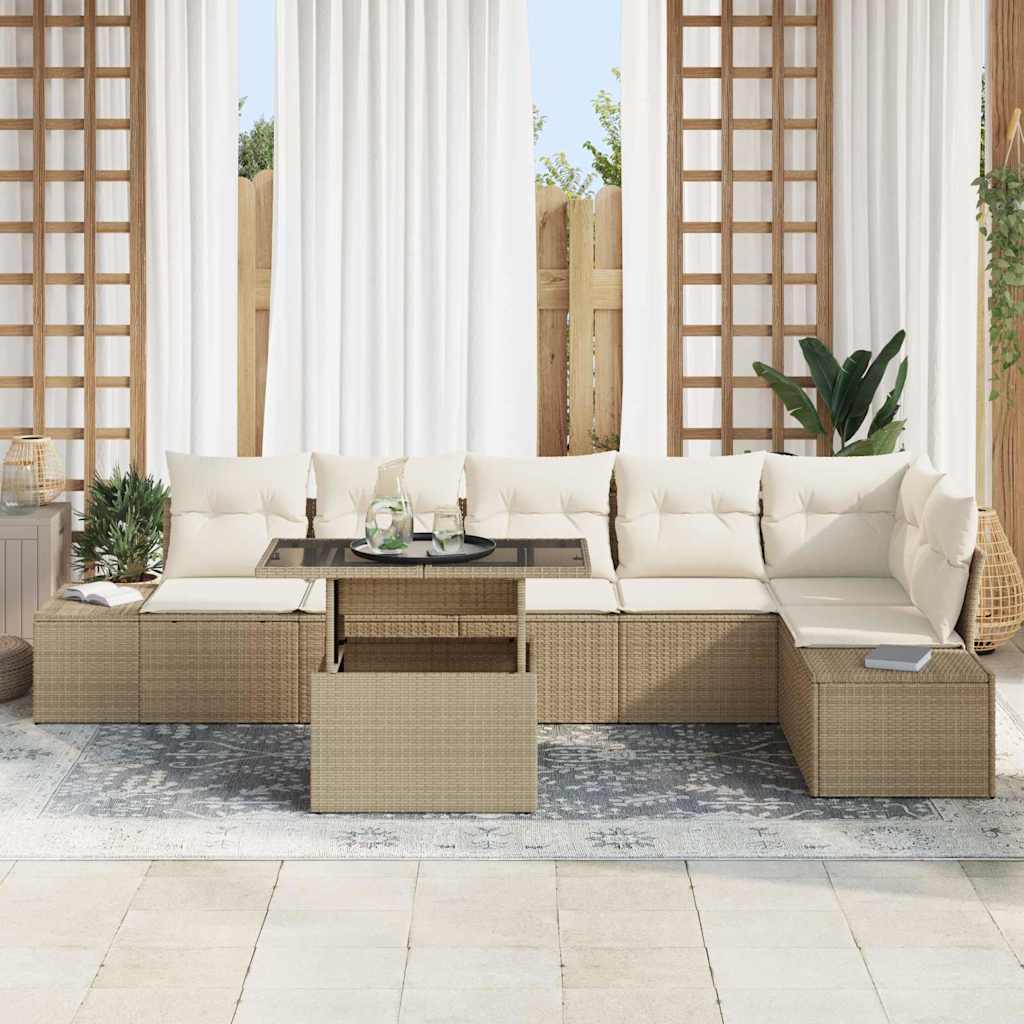 Havesofa Sæt 7 Stk. Polyrattan - Billede 3