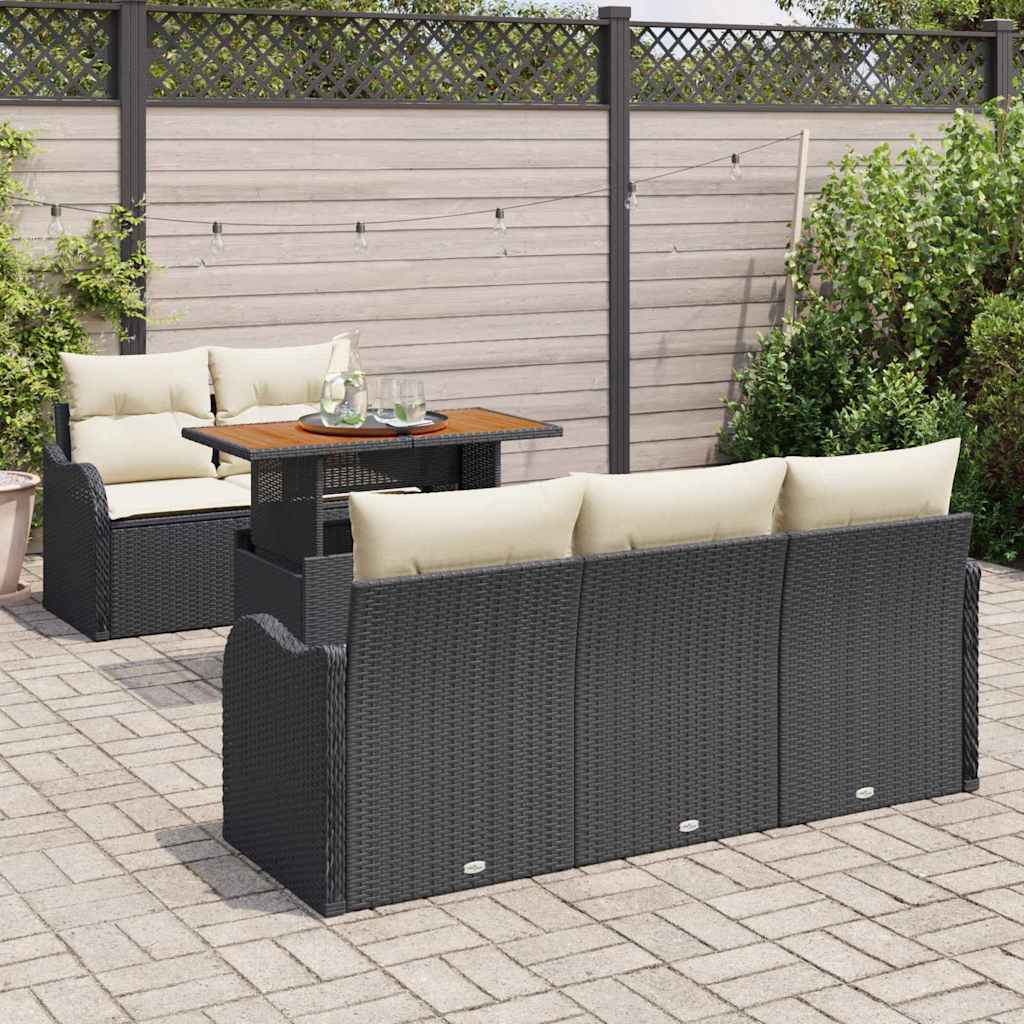 Havesofa Sæt Med Opbevaring 6 Dele Poly Rattan - Billede 3