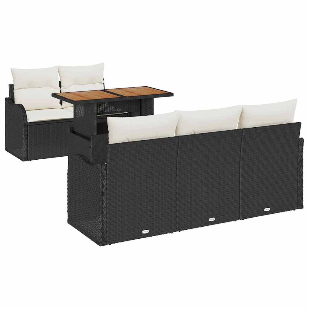 Havesofa Sæt Med Opbevaring 6 Dele Poly Rattan - Billede 2