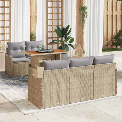 Havesofa Sæt Med Opbevaring 6 Dele Poly Rattan - Variant 3358135