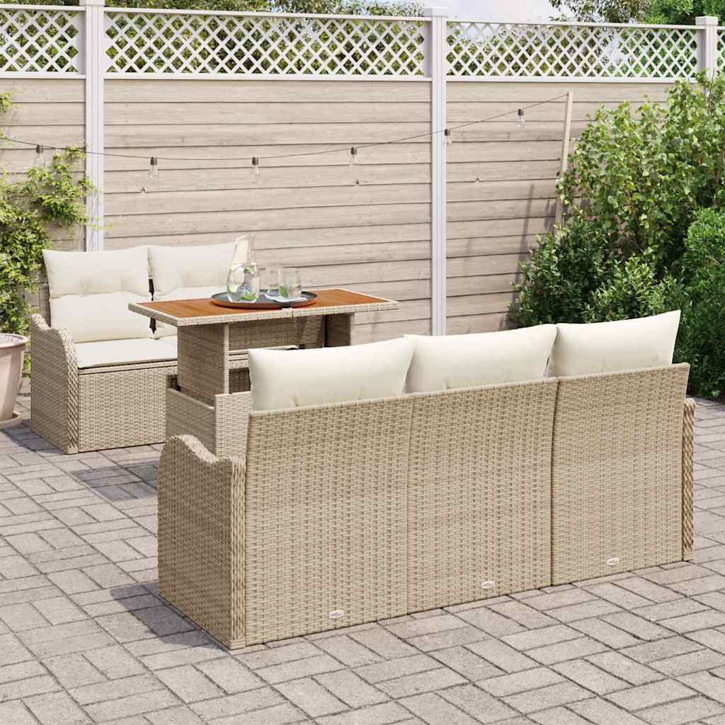 Havesofa Sæt 6 Stk. Poly Rattan - Billede 3
