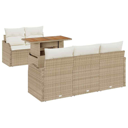 Havesofa Sæt 6 Stk. Poly Rattan - Billede 2
