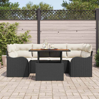Havesofa Sæt Med Opbevaring 7 Dele Poly Rattan - Billede 3