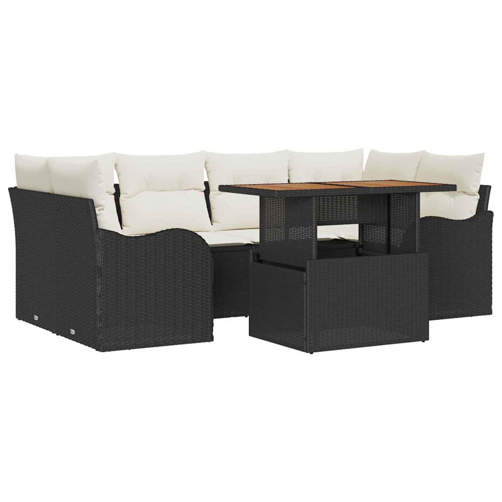 Havesofa Sæt Med Opbevaring 7 Dele Poly Rattan - Billede 2