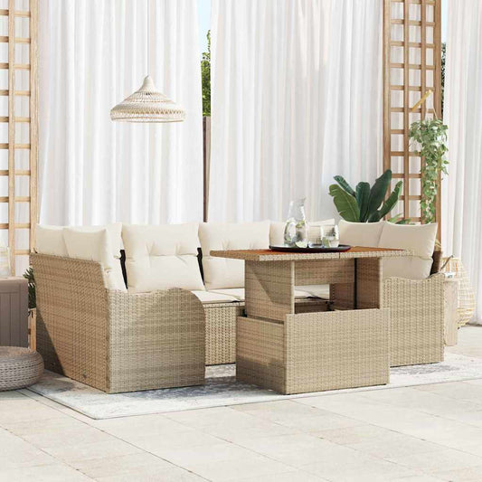Havesofa Sæt 7 Stk. Poly Rattan - Hovedbillede
