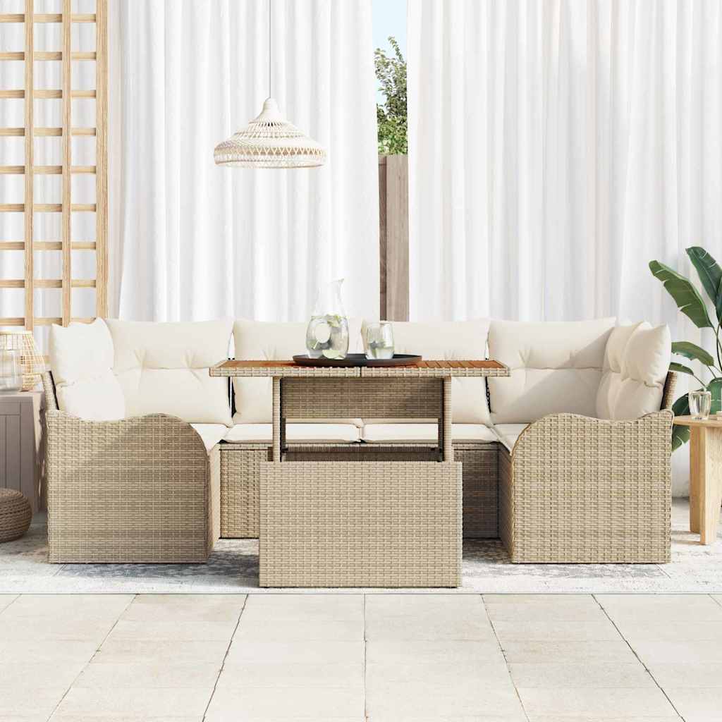 Havesofa Sæt 7 Stk. Poly Rattan - Billede 3