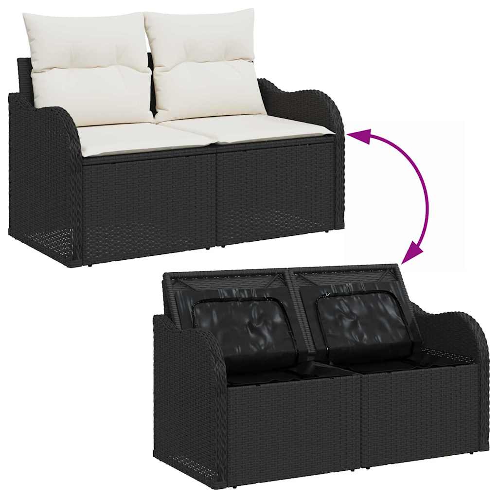 Havesofa Sæt Med Opbevaring 9 Dele Poly Rattan - Billede 11