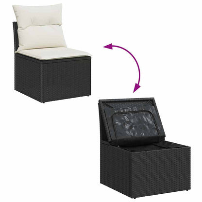 Havesofa Sæt Med Opbevaring 9 Dele Poly Rattan - Billede 12