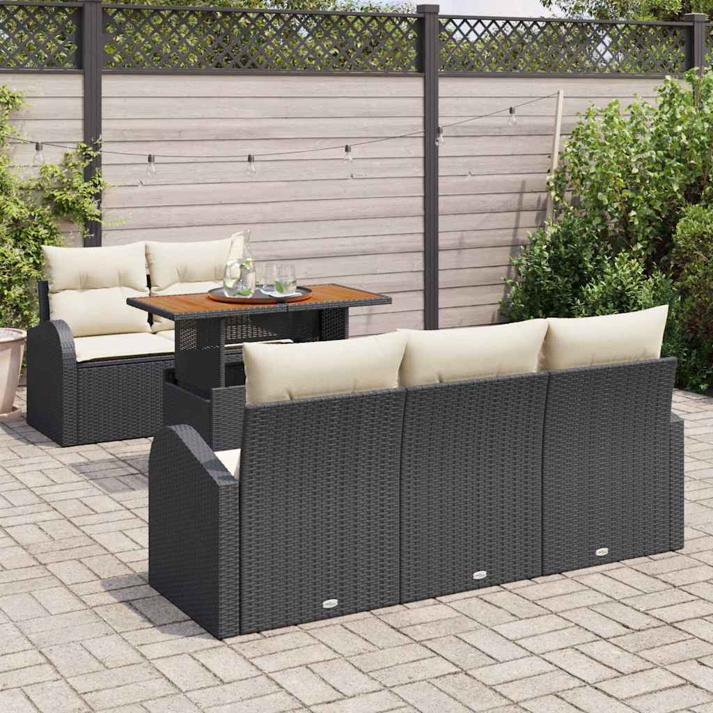Havesofa Sæt Med Opbevaring 6 Dele Poly Rattan - Billede 3