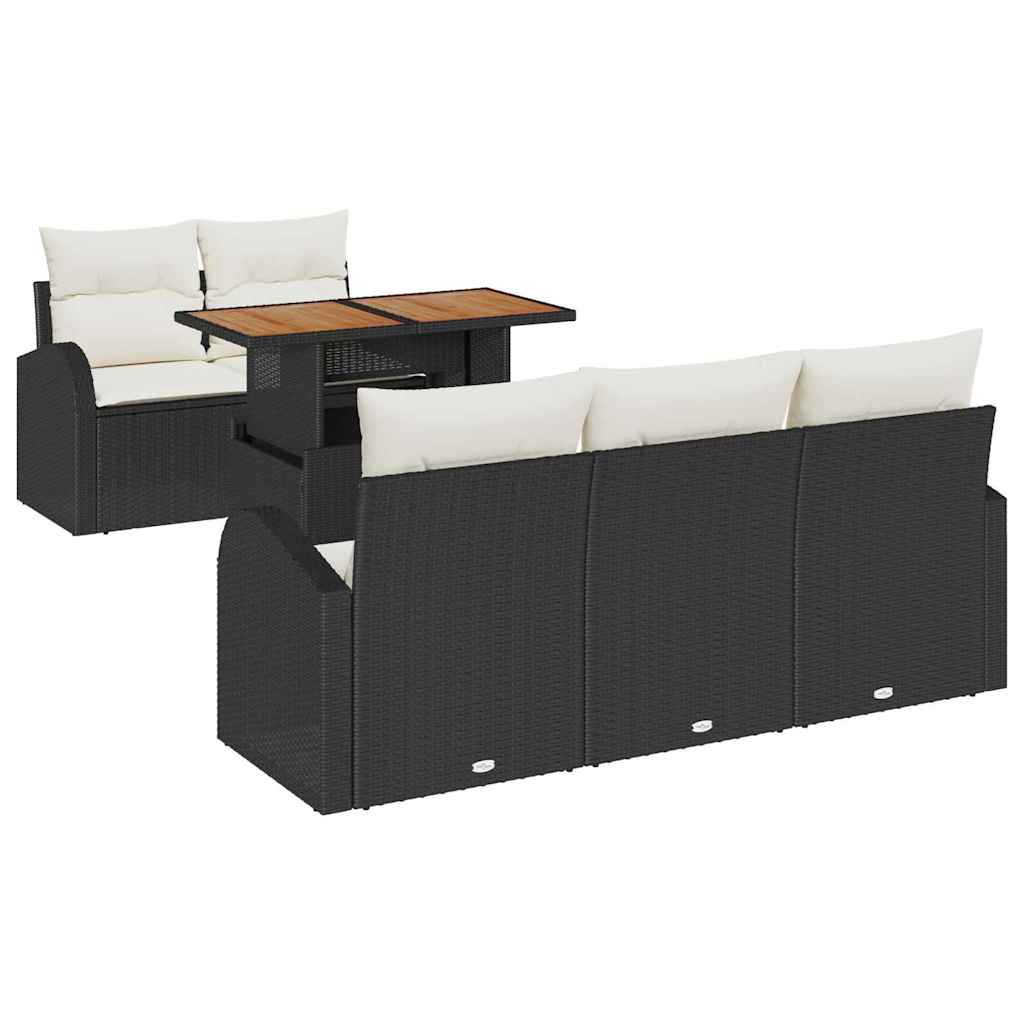 Havesofa Sæt Med Opbevaring 6 Dele Poly Rattan - Billede 2