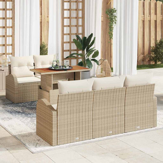 Havesofa Sæt 6 Stk. Poly Rattan - Hovedbillede