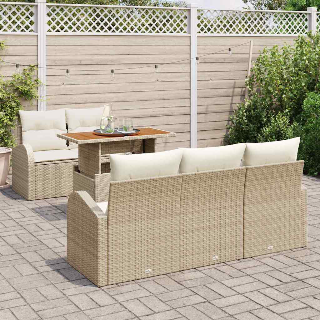 Havesofa Sæt 6 Stk. Poly Rattan - Billede 3