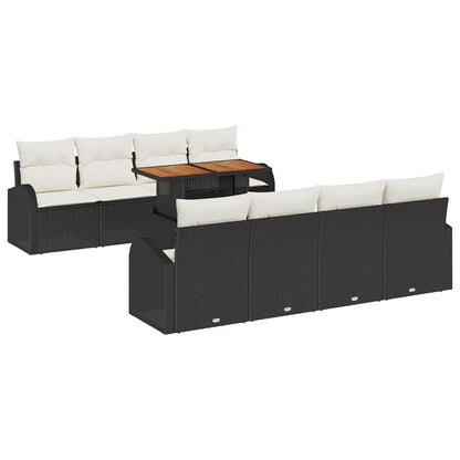 Havesofa Sæt Med Opbevaring 9 Dele Poly Rattan - Billede 2