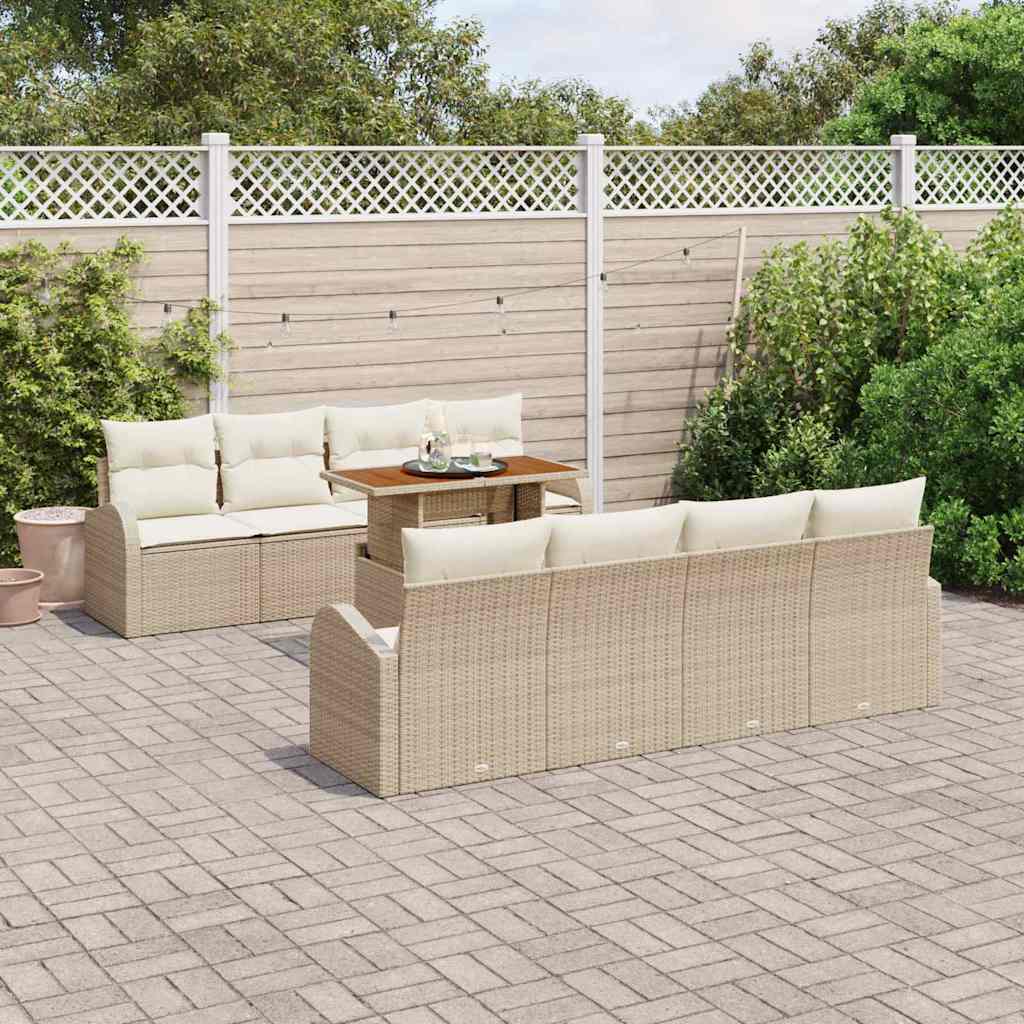 Havesofa Sæt 9 Stk. Poly Rattan - Billede 3