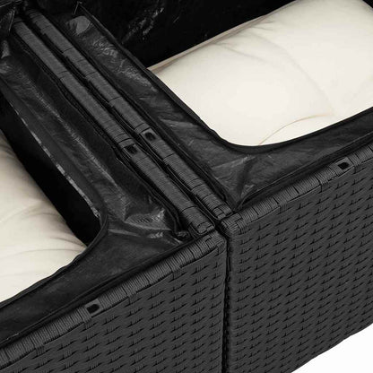 Havesofa Sæt Med Opbevaring 9 Dele Poly Rattan - Billede 8