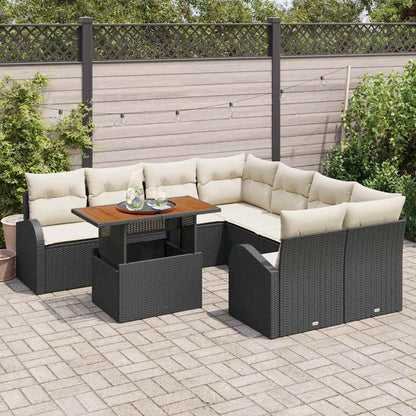 Havesofa Sæt Med Opbevaring 9 Dele Poly Rattan - Billede 3