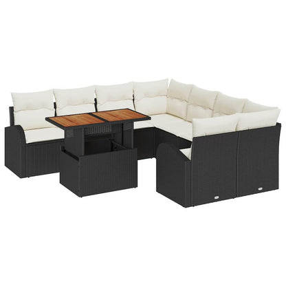 Havesofa Sæt Med Opbevaring 9 Dele Poly Rattan - Billede 2