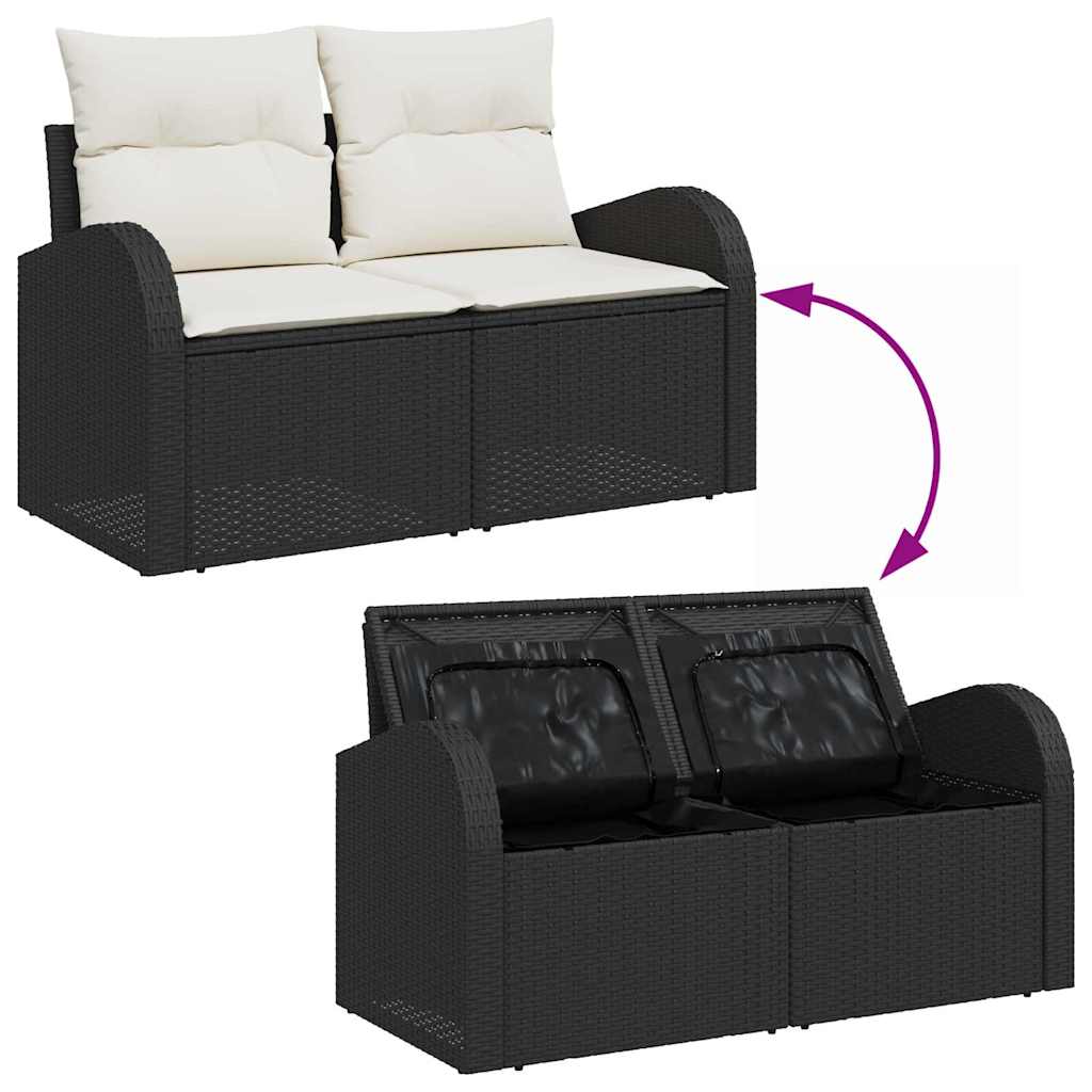 Havesofa Sæt Med Opbevaring 9 Dele Poly Rattan - Billede 11