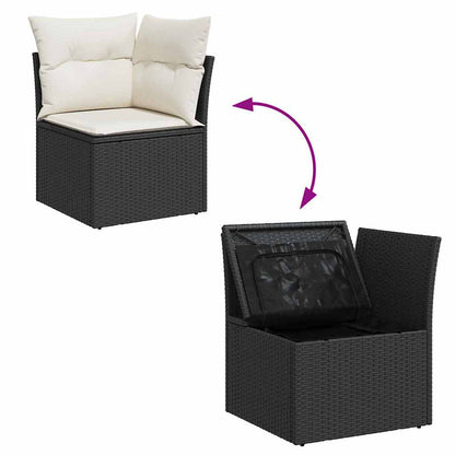 Havesofa Sæt Med Opbevaring 9 Dele Poly Rattan - Billede 13