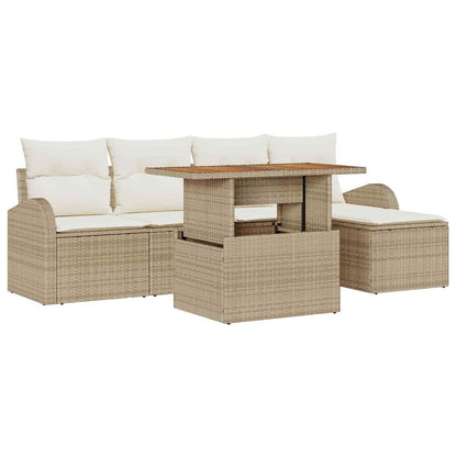 Havesofa Sæt 6 Stk. Poly Rattan - Billede 2