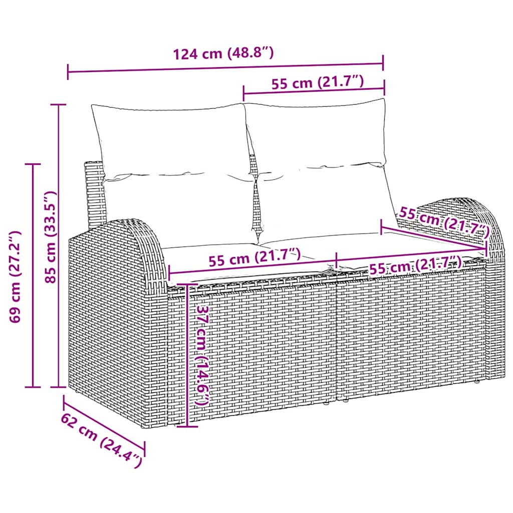 Havesofa Sæt 6 Stk. Poly Rattan - Billede 17
