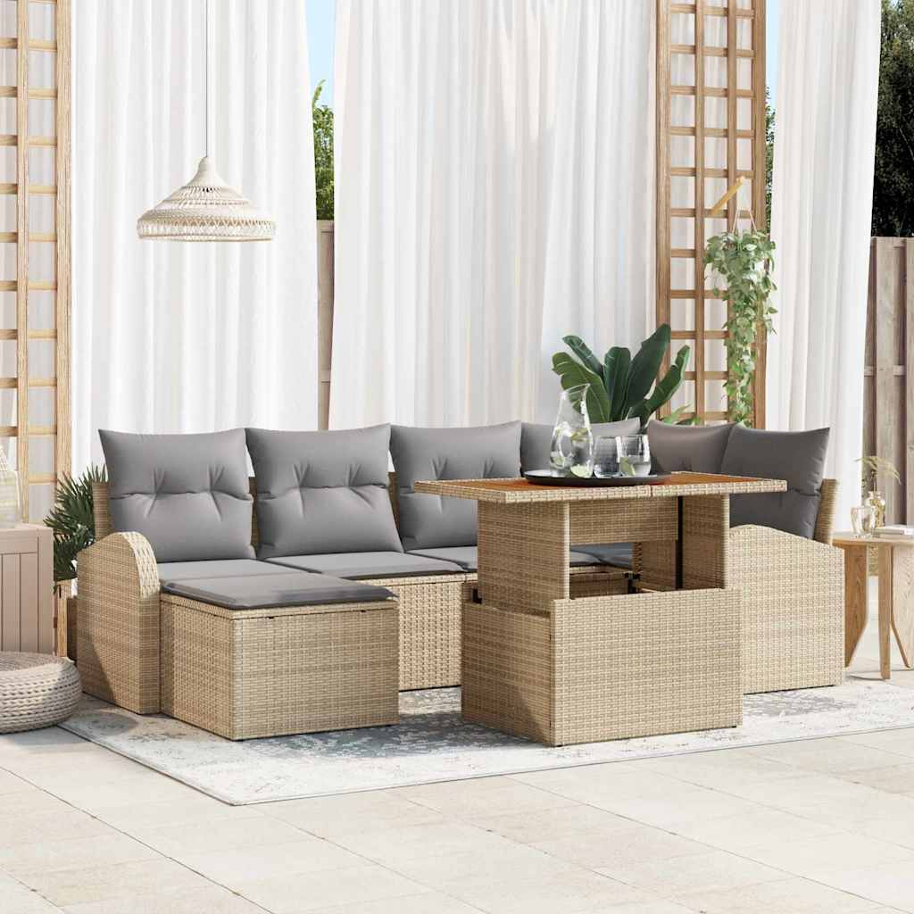 Havesofa Sæt Med Opbevaring 7 Dele Poly Rattan - Variant 3358345