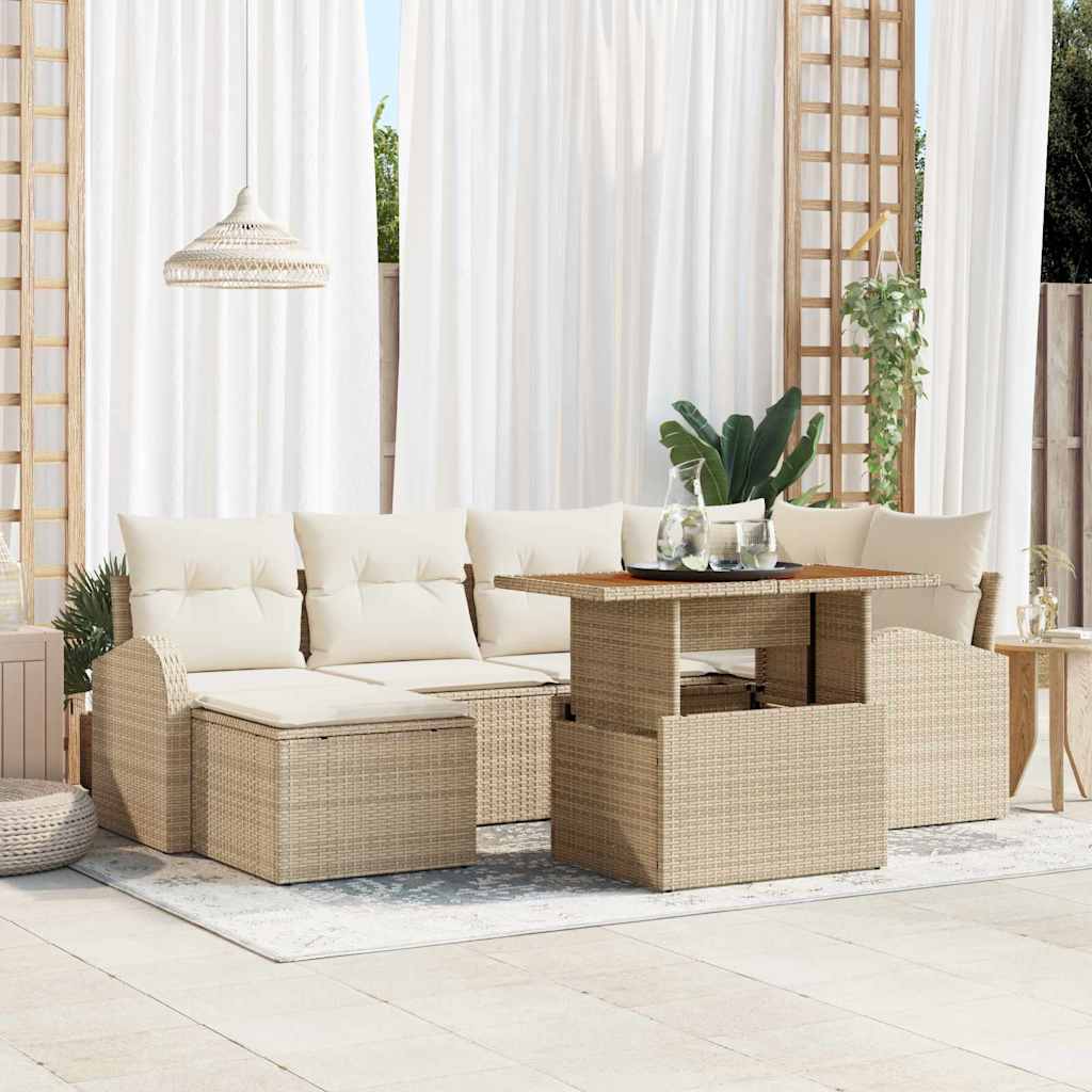 Havesofa Sæt Med Opbevaring 7 Dele Poly Rattan - Variant 3358346