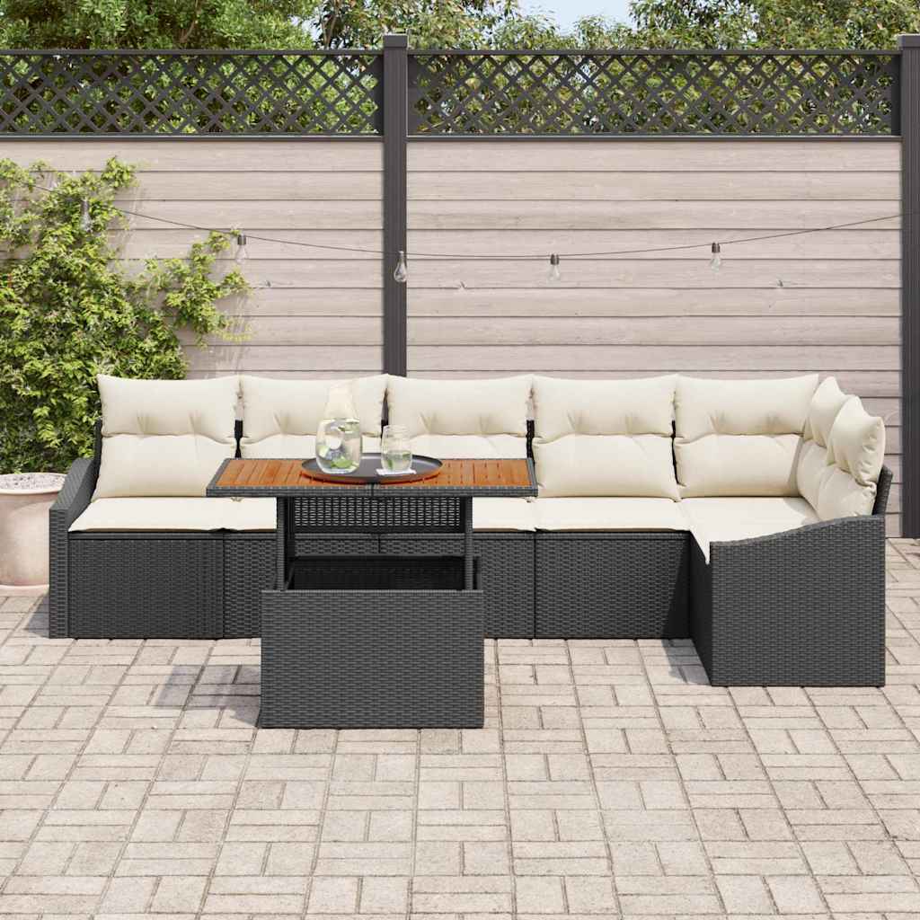 Havesofa Sæt Med Opbevaring 7 Dele Poly Rattan - Billede 3