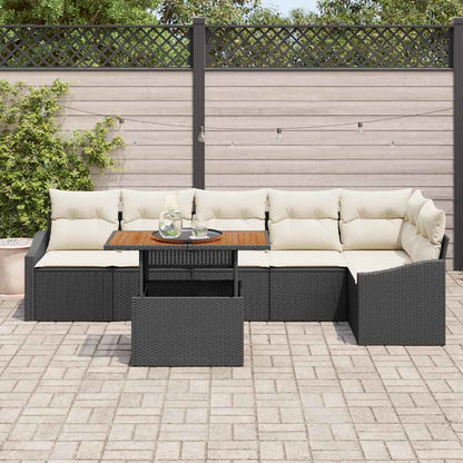 Havesofa Sæt Med Opbevaring 7 Dele Poly Rattan - Billede 3
