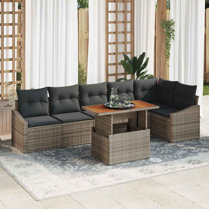 Havesofa Sæt Med Opbevaring 7 Dele Poly Rattan