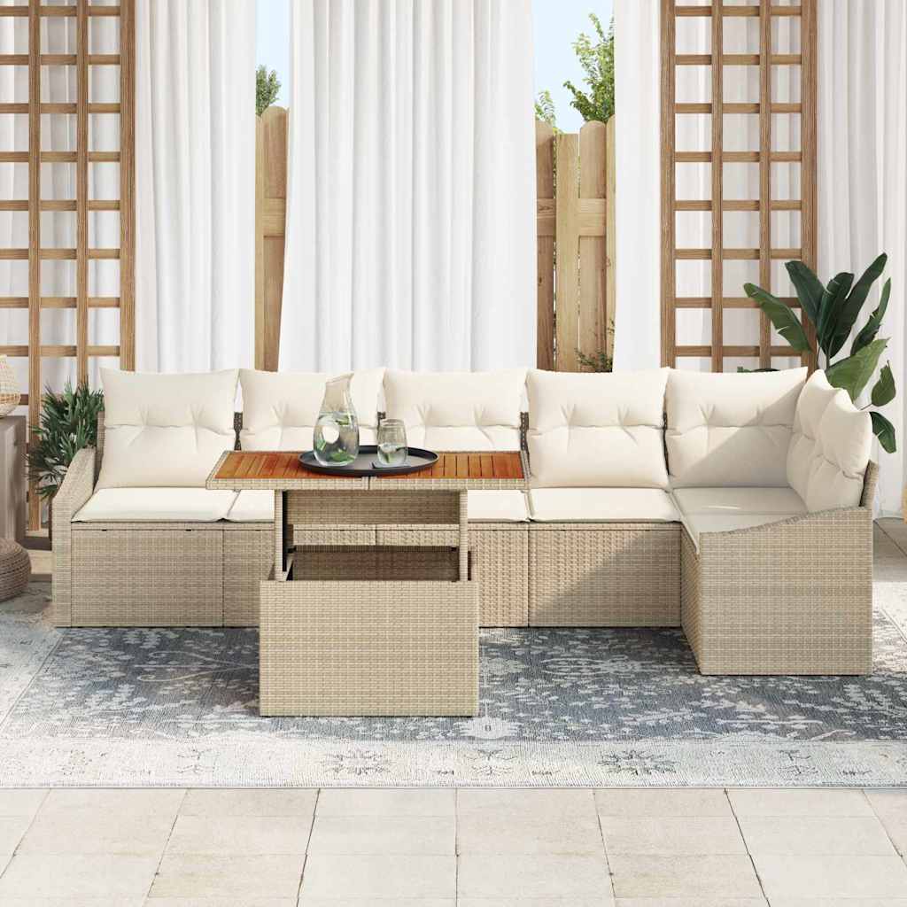 Havesofa Sæt 7 Stk. Poly Rattan - Billede 3