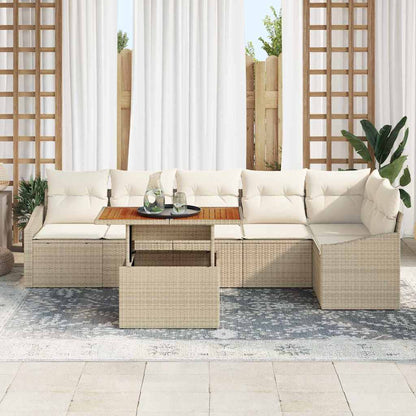 Havesofa Sæt 7 Stk. Poly Rattan - Billede 3