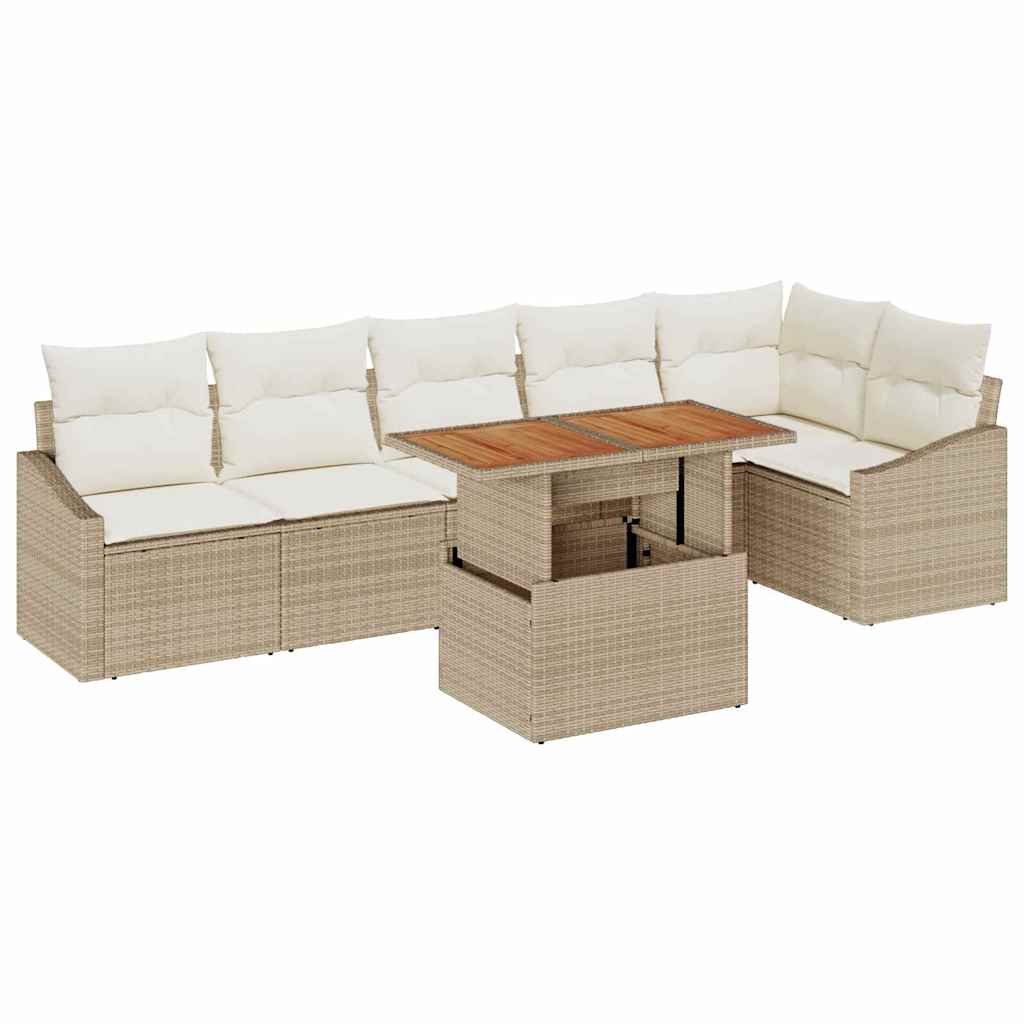 Havesofa Sæt 7 Stk. Poly Rattan - Billede 2