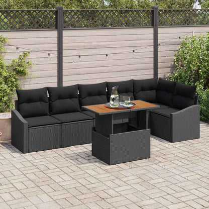 Havesofa Sæt Med Opbevaring 7 Dele Poly Rattan