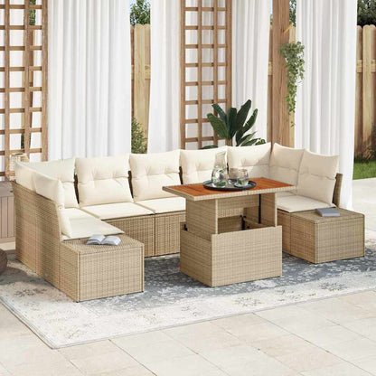 Havesofa Sæt Med Opbevaring 8 Dele Poly Rattan