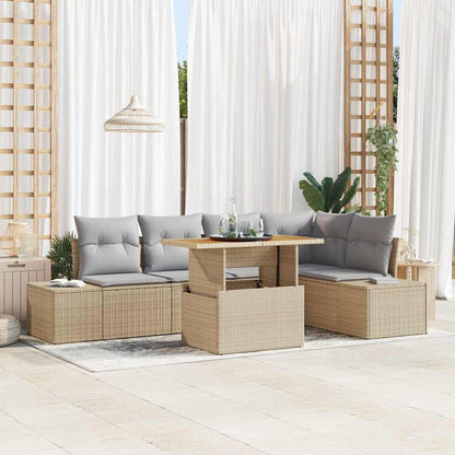 Havesofa Sæt Med Opbevaring 6 Dele Poly Rattan