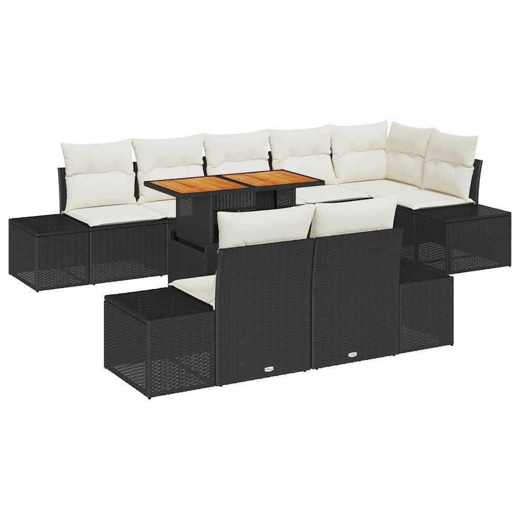 Havesofa Sæt Med Opbevaring 9 Dele Poly Rattan - Billede 2
